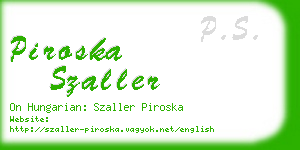 piroska szaller business card